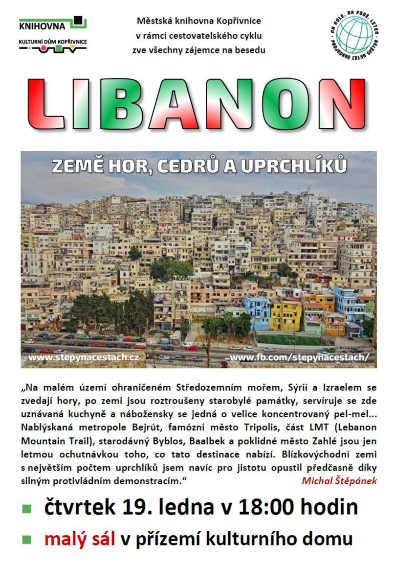 PŘEDNÁŠKA: Libanon - země hor, cedrů a uprchlíků